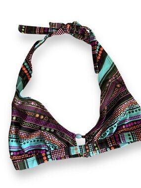 ⚡️10$ sale⚡️ Y2K Multicolor Halter Neck Bikini Top with Sequins Size 8D